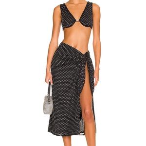 Revolve NBD- Ilaria MIDI Skirt and Top- Bedazzled Black. Top: S Skirt: XS - Set